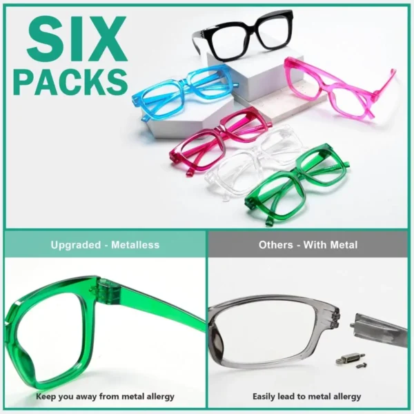 Oversized Metalless Screwless Reading Glasses 6 Pack Ekeac - Image 4