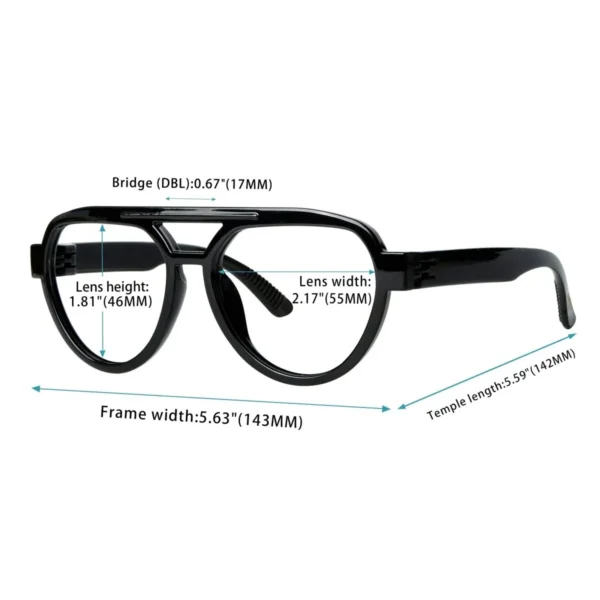 pilot reading glasses size