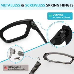 metalless screwless reading glasses