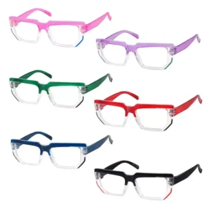 metalless screwless reading glasses 6 pack, 2 tone reading glasses