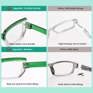 no metal spring hinges women's two tone reading glasses