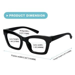 designer cat eye reading glasses size