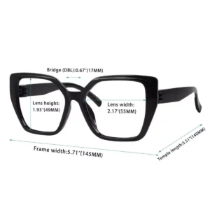 Product Dimension of Oversized Reading Glasses Womens