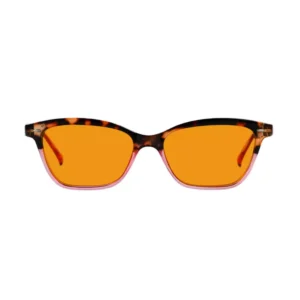 cat eye orange tinted blue light blocking reading glasses women