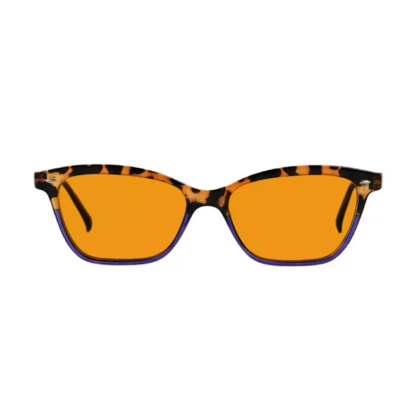 cat eye orange tinted blue light blocking reading glasses women