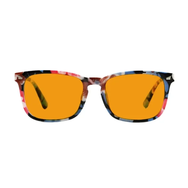 Orange Tinted Square Readers For Women