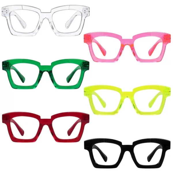 Funky Reading Glasses for Women 6 Pack Metalless Screwless