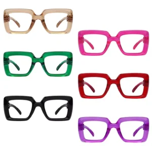 Oversized Square Reading Glasses Women 6 Pack Metalless