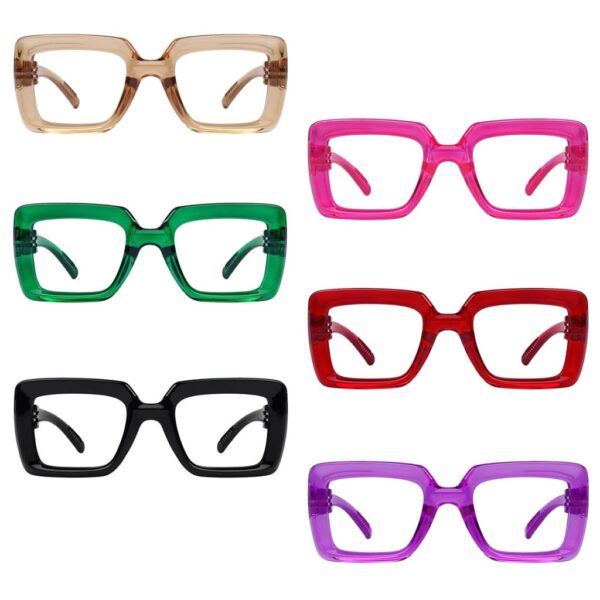 Oversized Square Reading Glasses Women 6 Pack Metalless