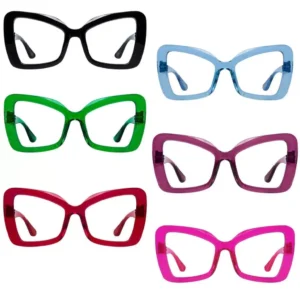 Butterfly Reading Glasses for Women 6 Pack Screwless Metalless